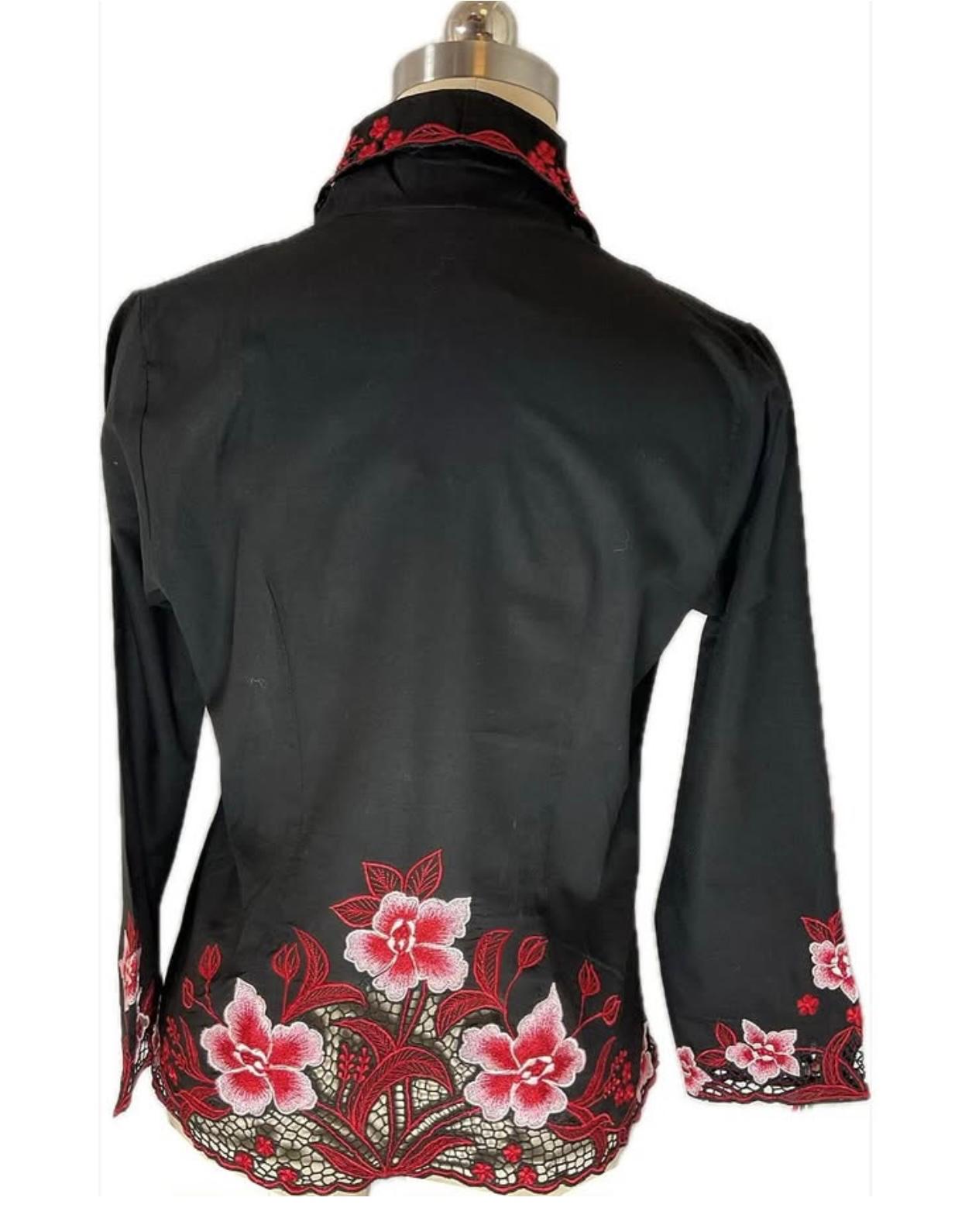 Standard Peranakan Top SPT-M-BLACK-A66001
