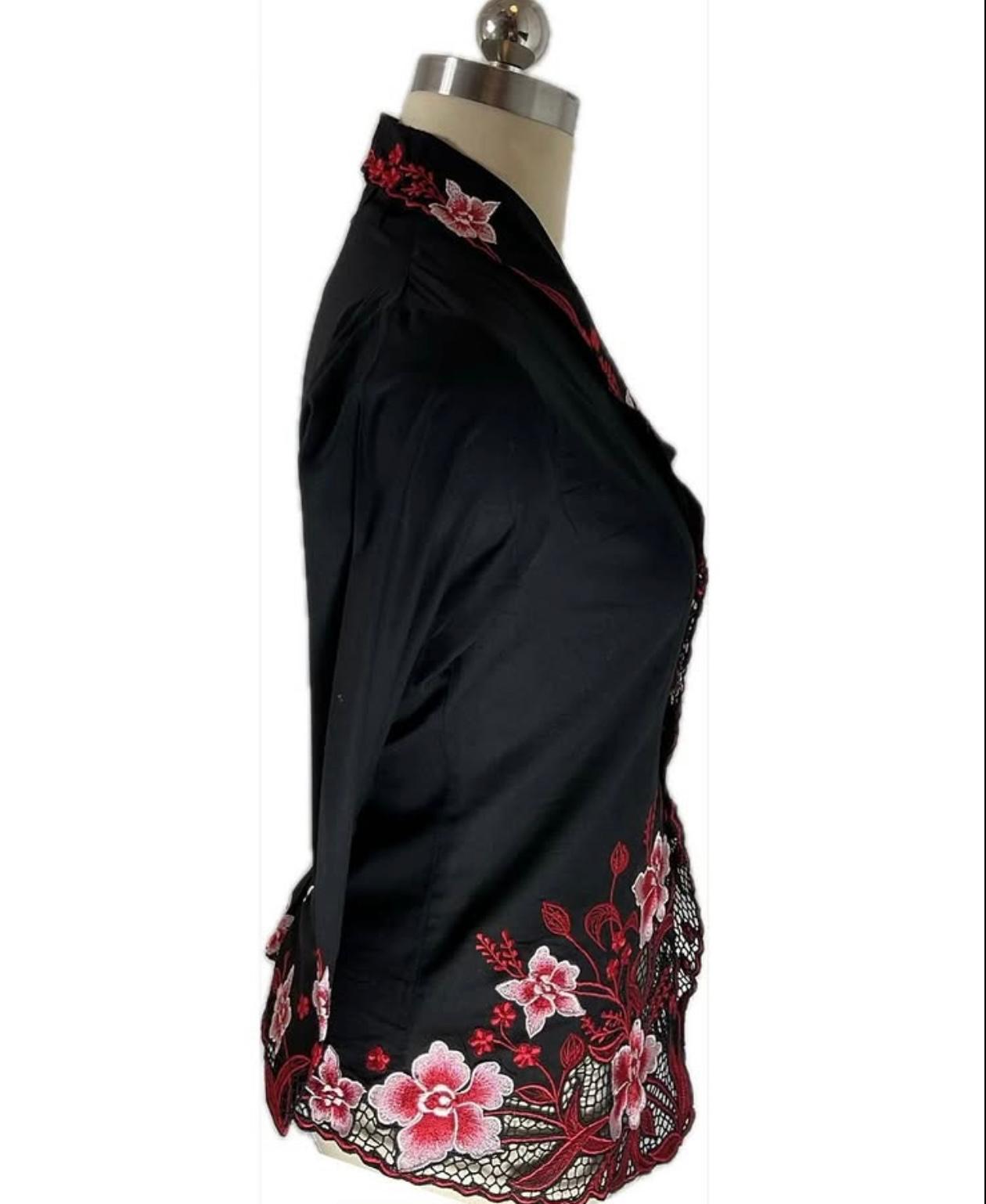 Standard Peranakan Top SPT-L-BLACK-A666009