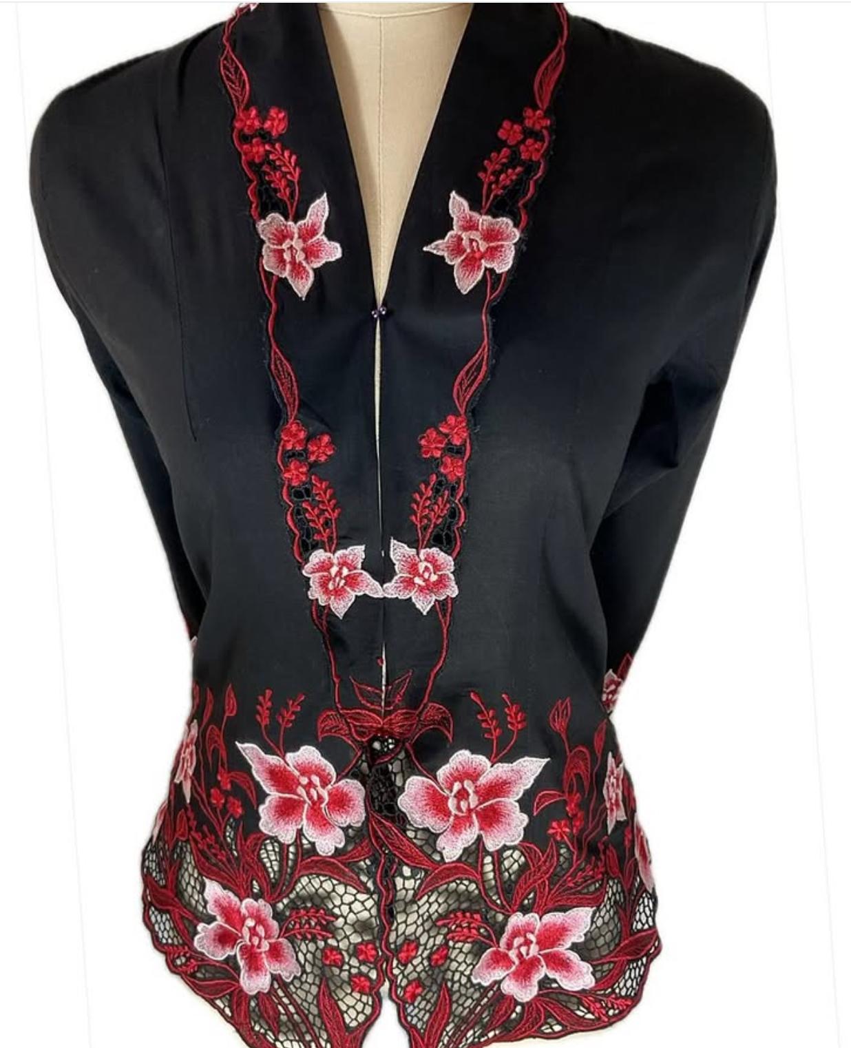 Standard Peranakan Top SPT-M-BLACK-A66001