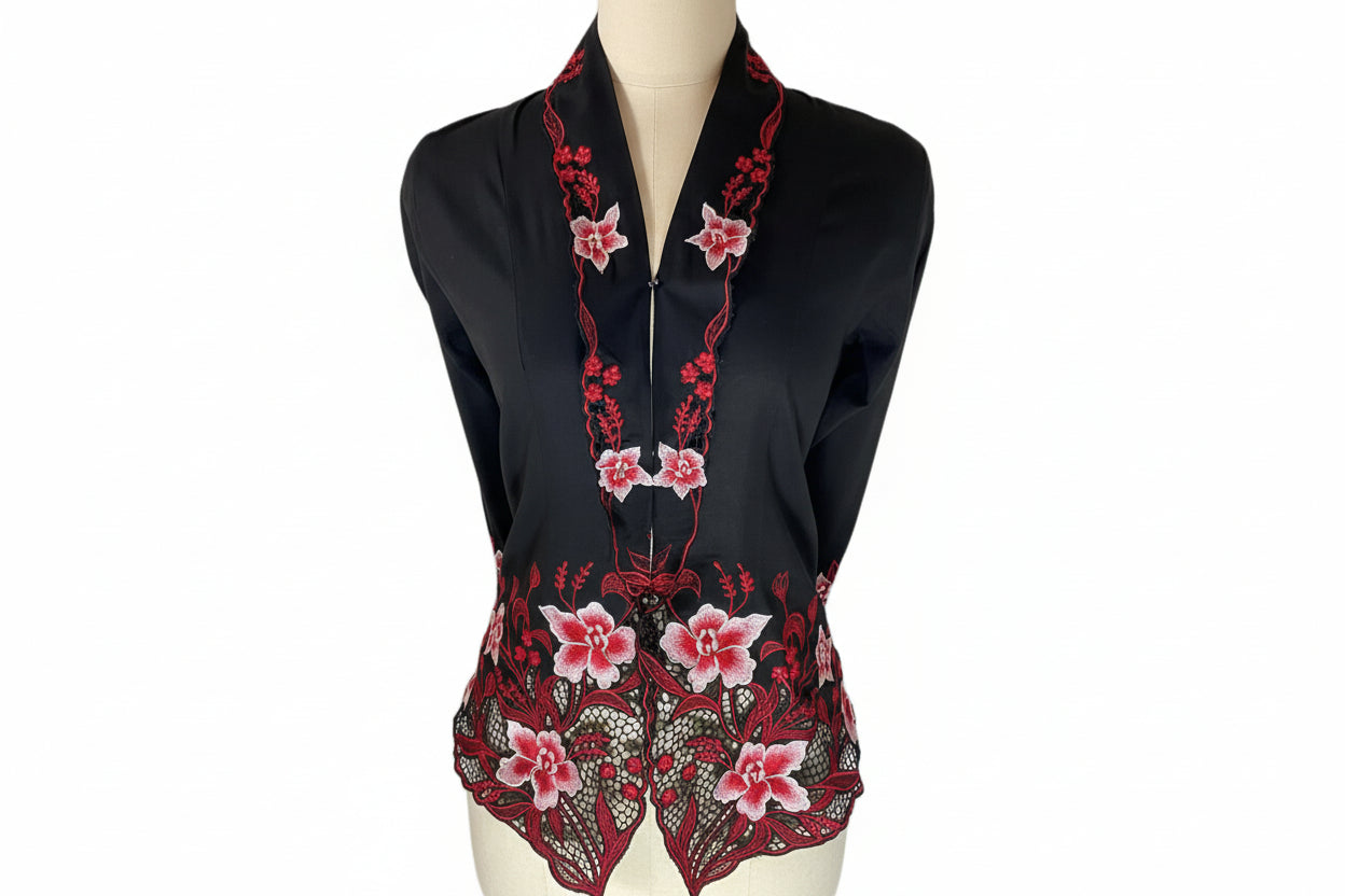 Standard Peranakan Top SPT-L-BLACK-A666009