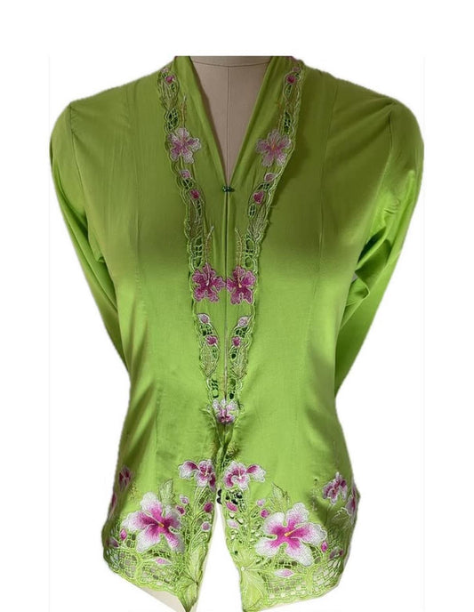 Standard Peranakan Top SPT-M-GREEN-A66002