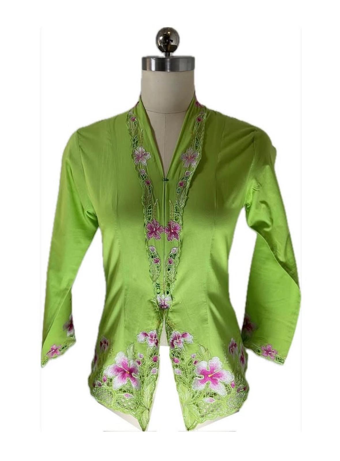 Standard Peranakan Top SPT-M-GREEN-A66002