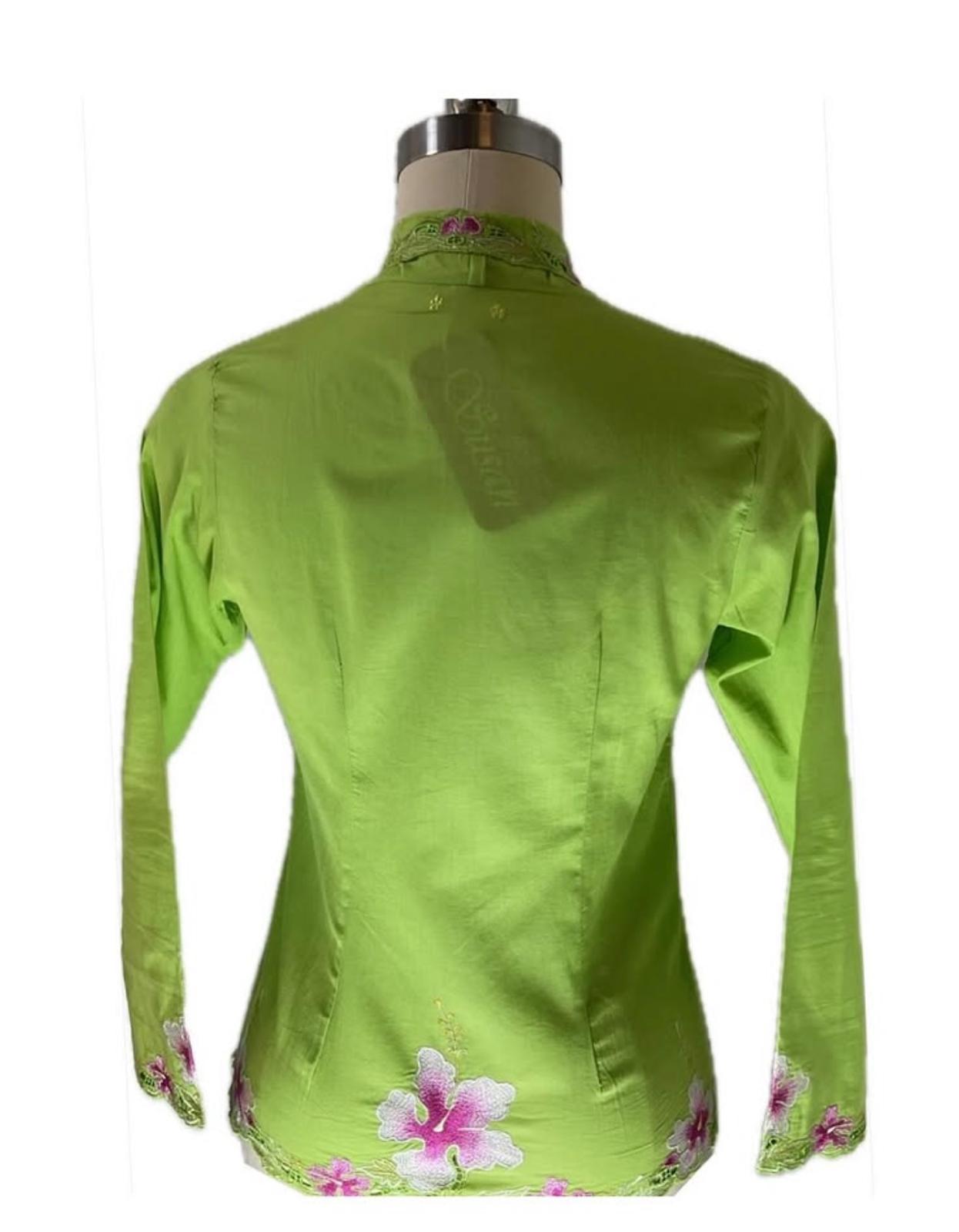 Standard Peranakan Top SPT-M-GREEN-A66002