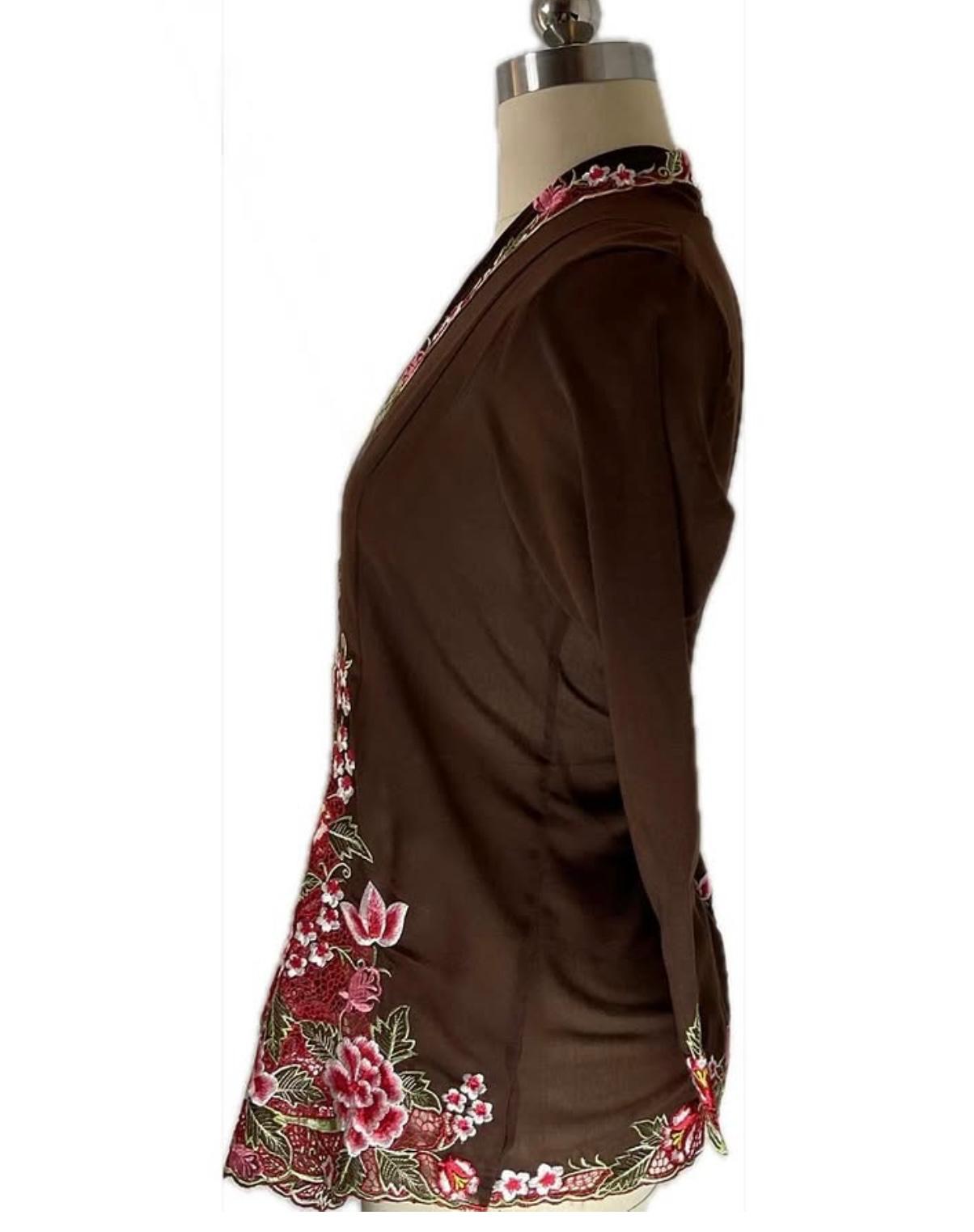 Standard Peranakan Top SPT-M-BROWN-A66003