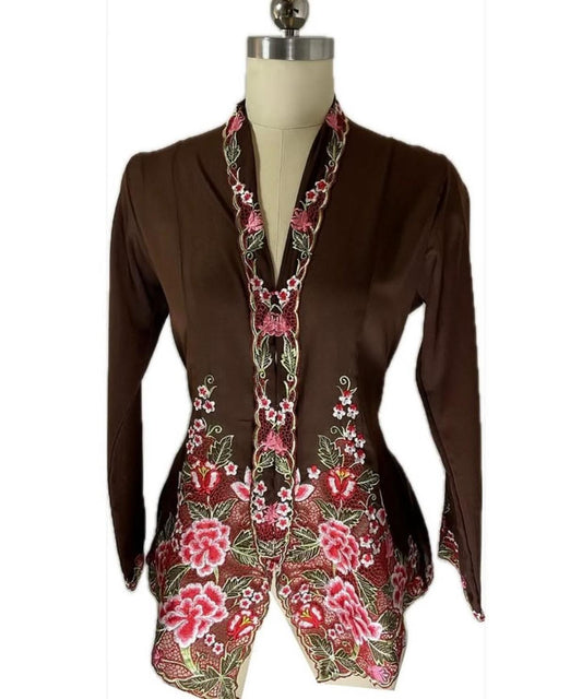Standard Peranakan Top SPT-M-BROWN-A66003