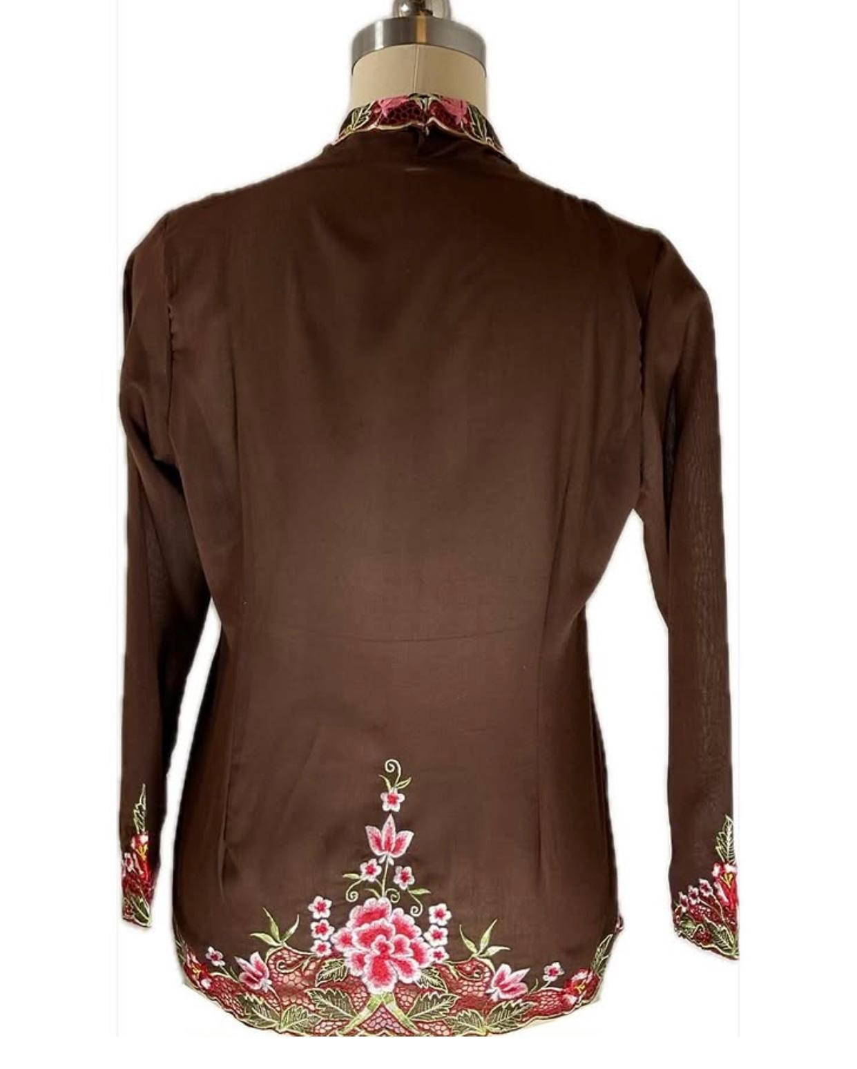 Standard Peranakan Top SPT-M-BROWN-A66003