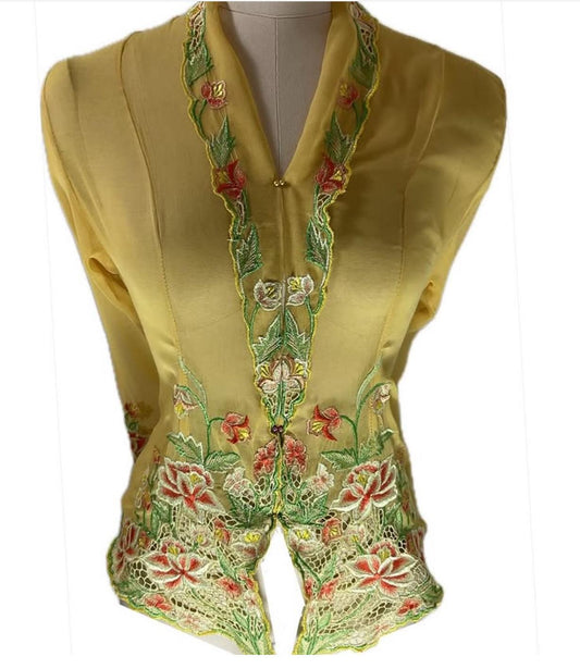 Standard Peranakan Top SPT-L-YELLOW-A666005