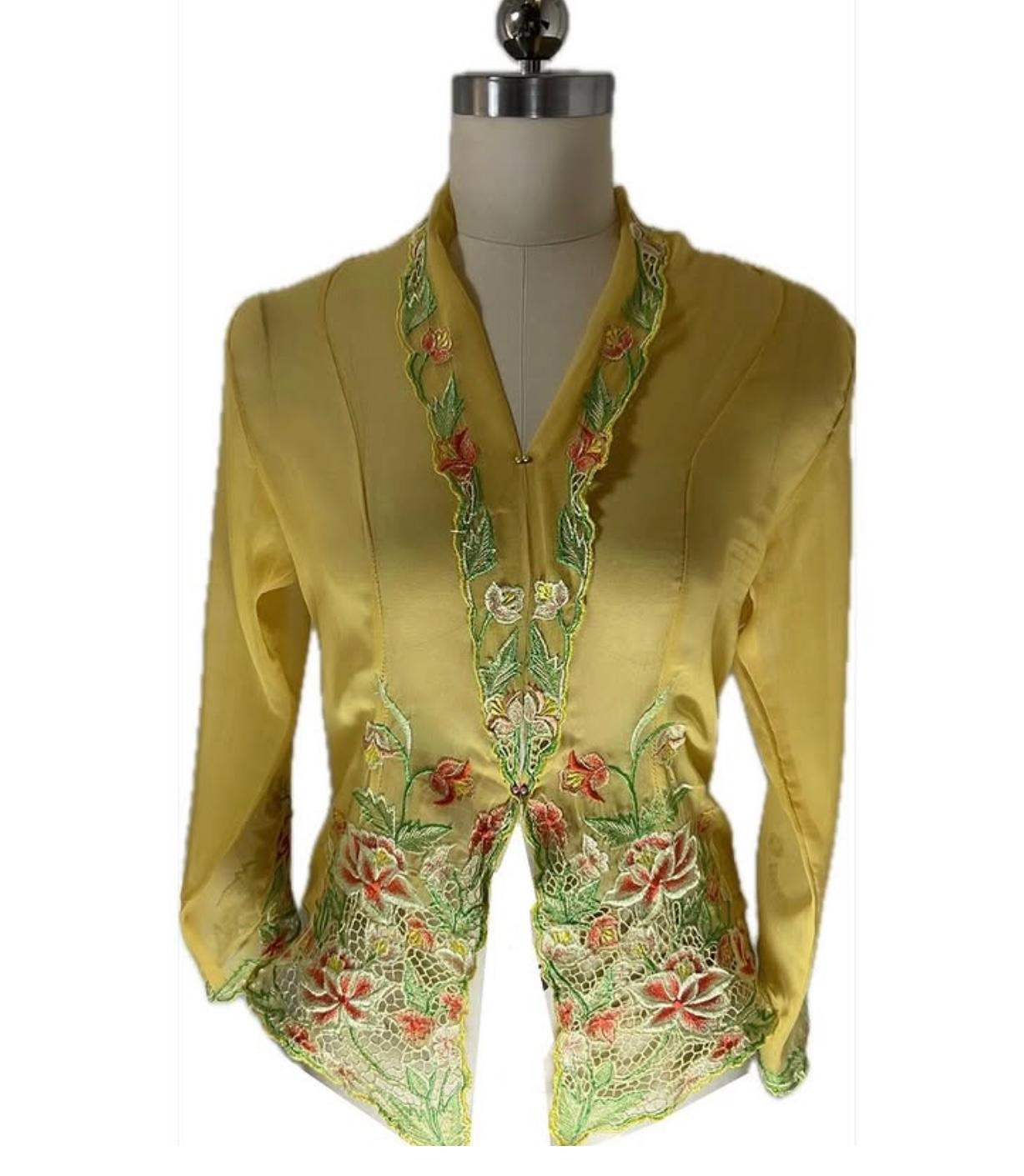 Standard Peranakan Top SPT-L-YELLOW-A666005
