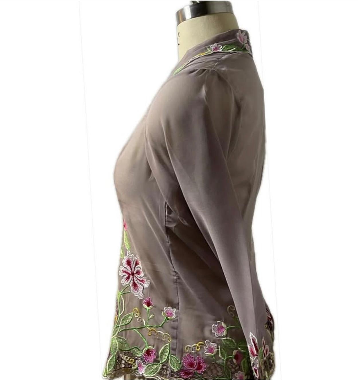 Standard Peranakan Top SPT-M-GRAY-A66005
