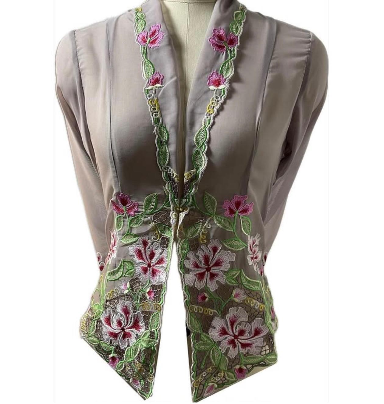 Standard Peranakan Top SPT-M-GRAY-A66005
