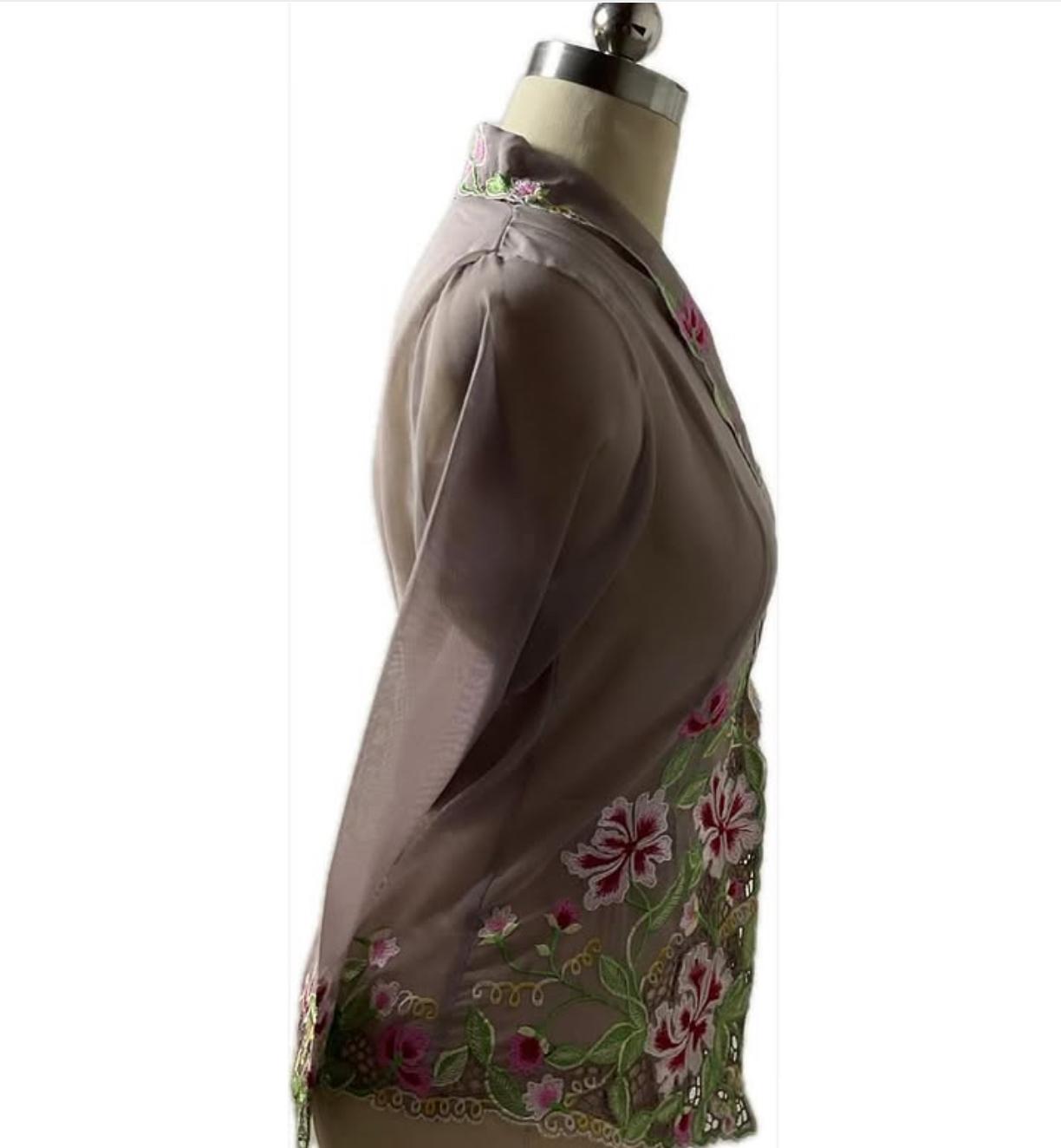 Standard Peranakan Top SPT-M-GRAY-A66005