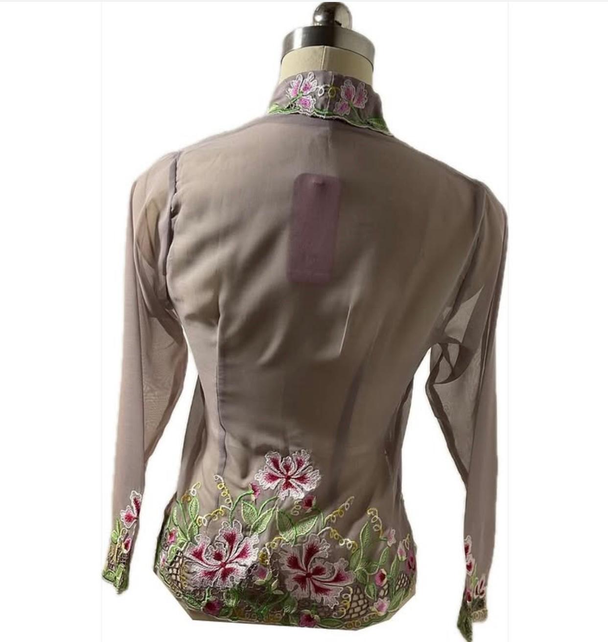 Standard Peranakan Top SPT-M-GRAY-A66005