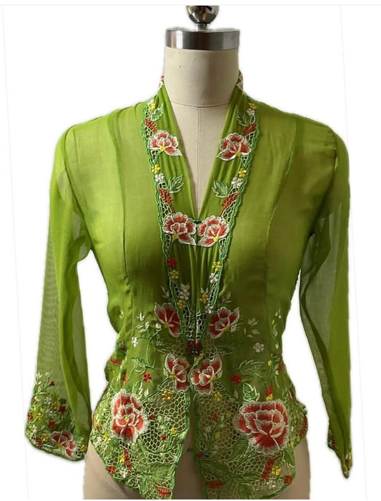 Standard Peranakan Top SPT-S-GREEN-A6011
