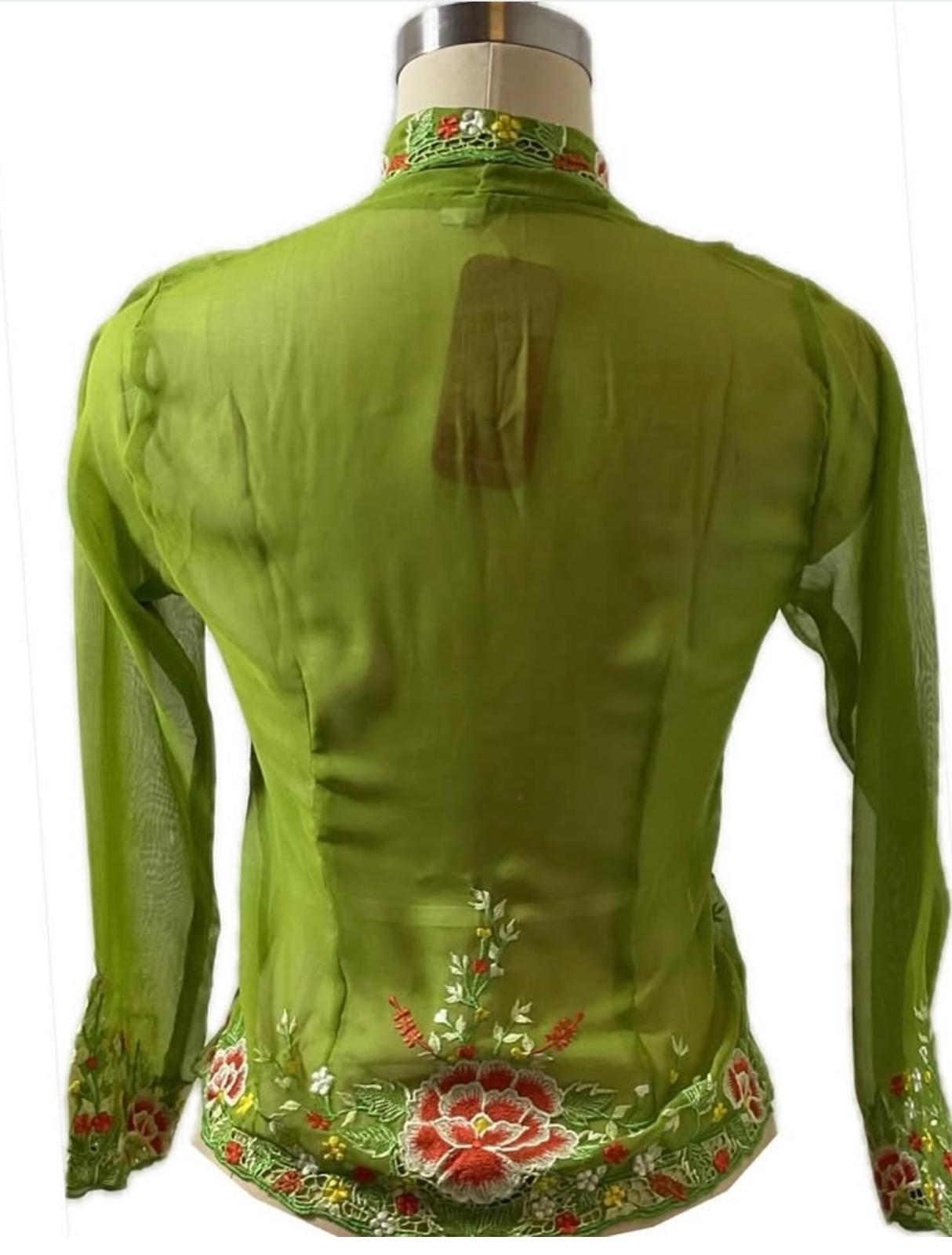 Standard Peranakan Top SPT-S-GREEN-A6011