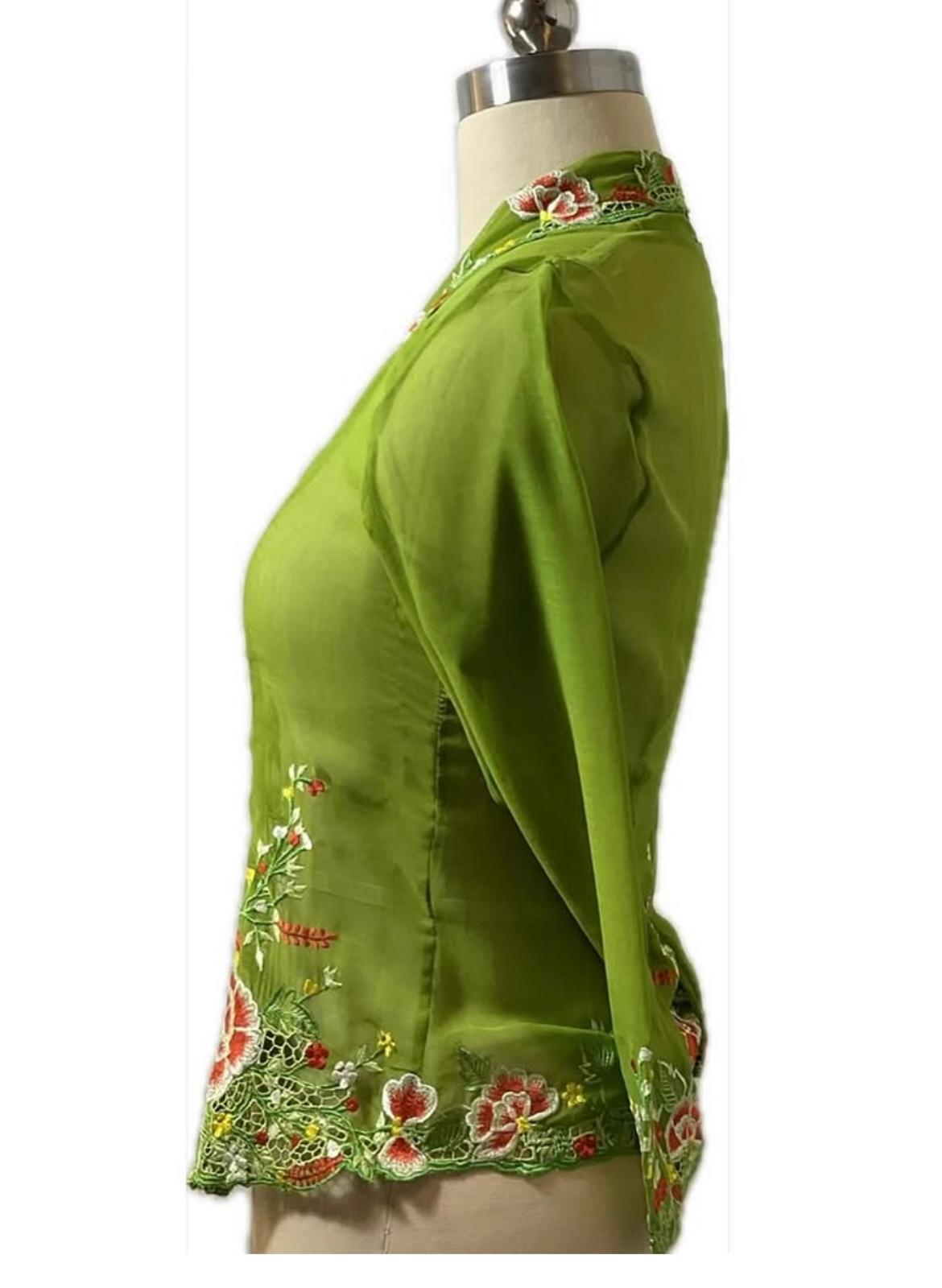 Standard Peranakan Top SPT-S-GREEN-A6011