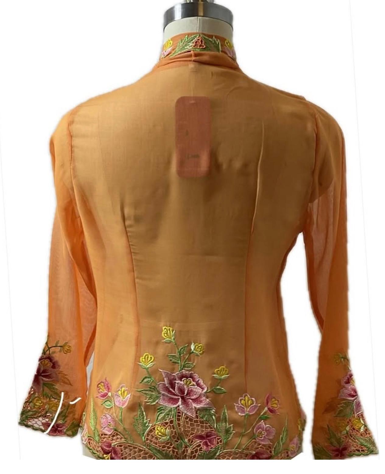 Standard Peranakan Top SPT-M-ORANGE-A66006