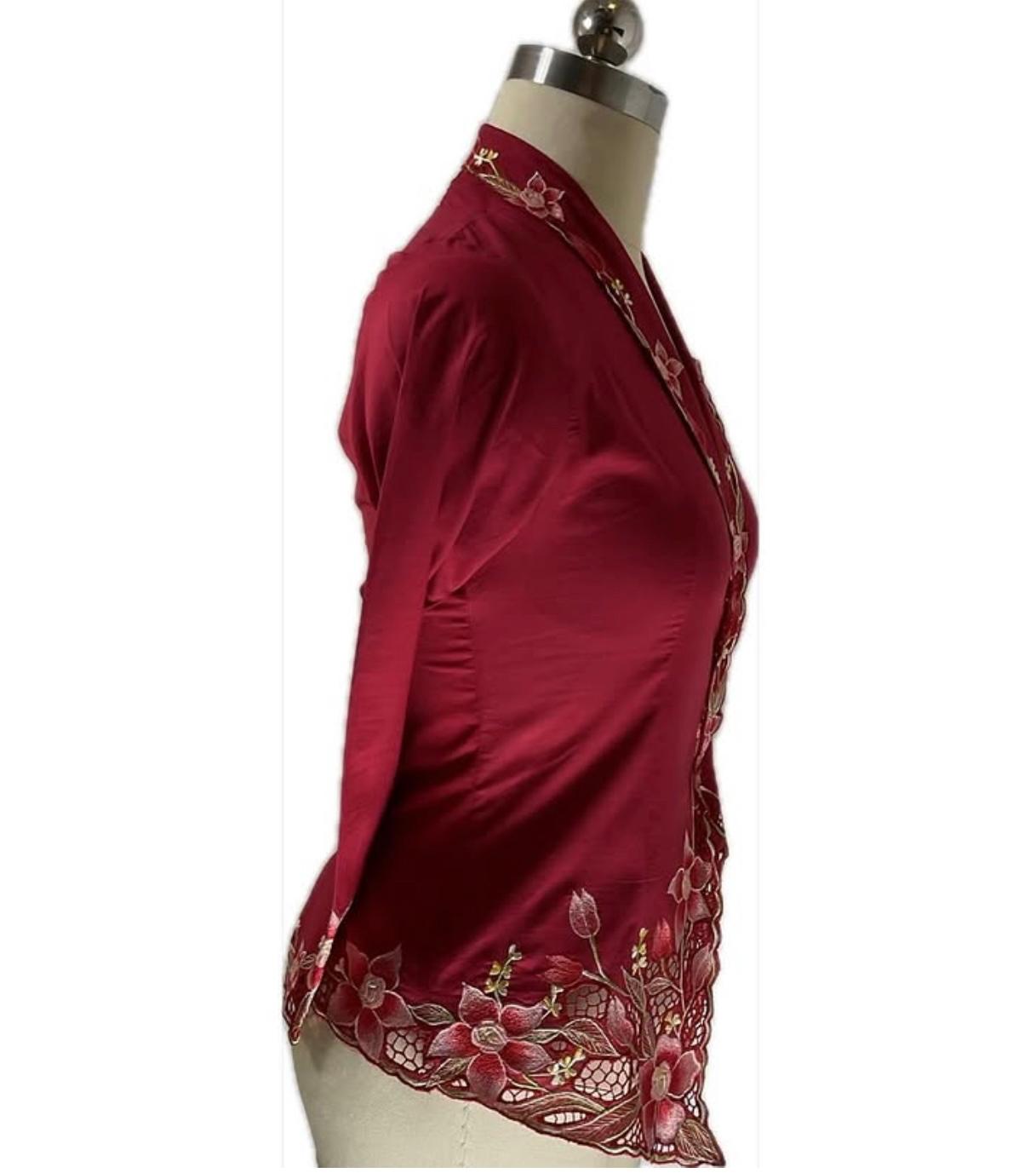 Standard Peranakan Top SPT-M-RED-A66007
