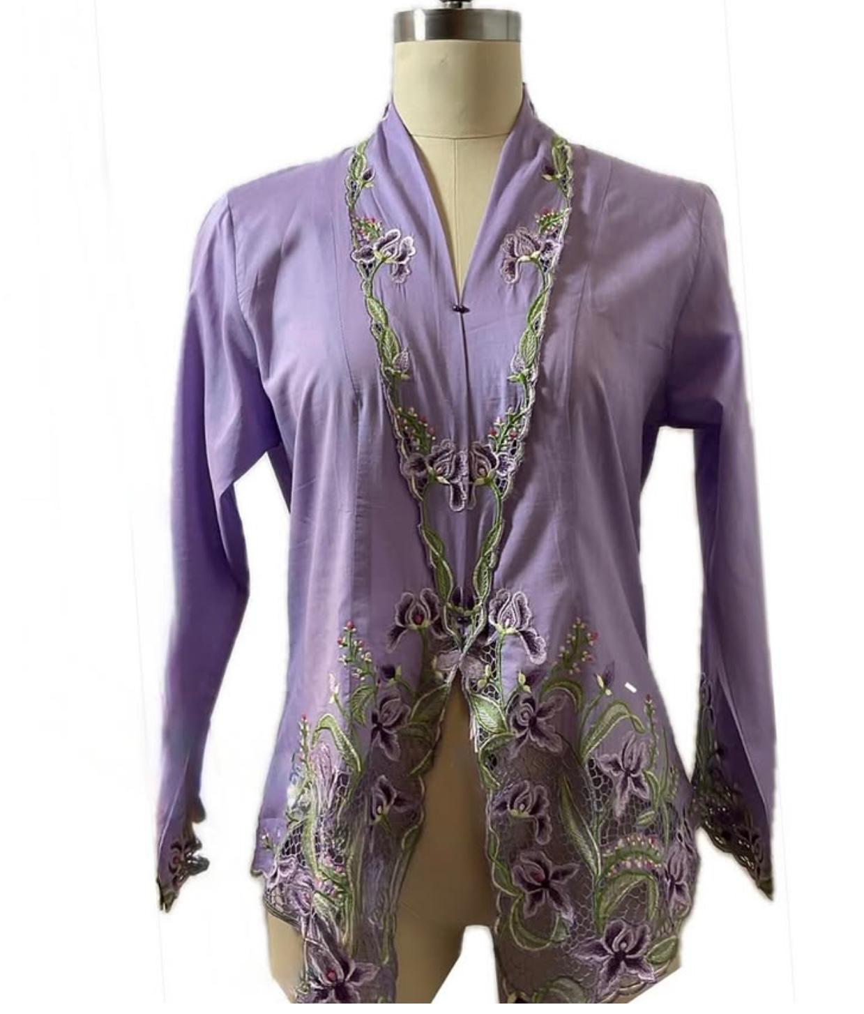 Standard Peranakan Top SPT-M-PURPLE-A66010