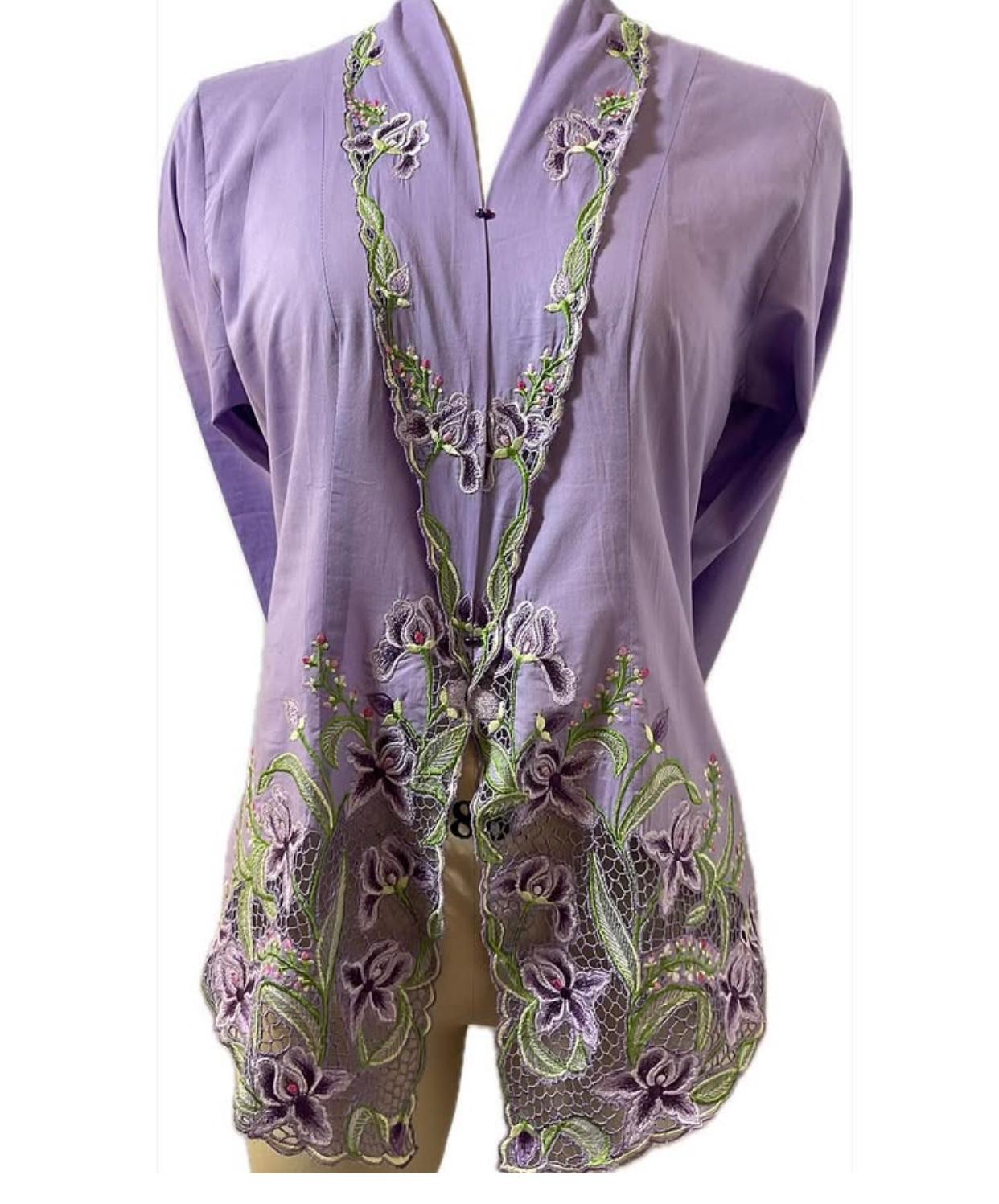 Standard Peranakan Top SPT-M-PURPLE-A66010