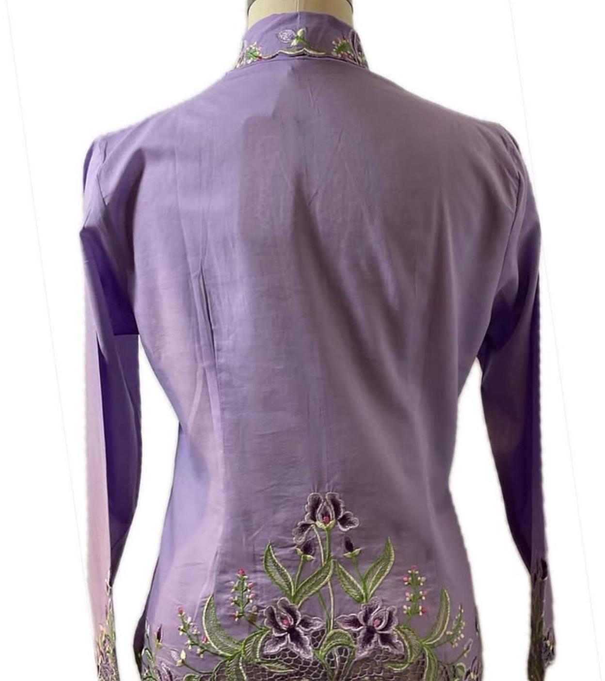 Standard Peranakan Top SPT-M-PURPLE-A66010