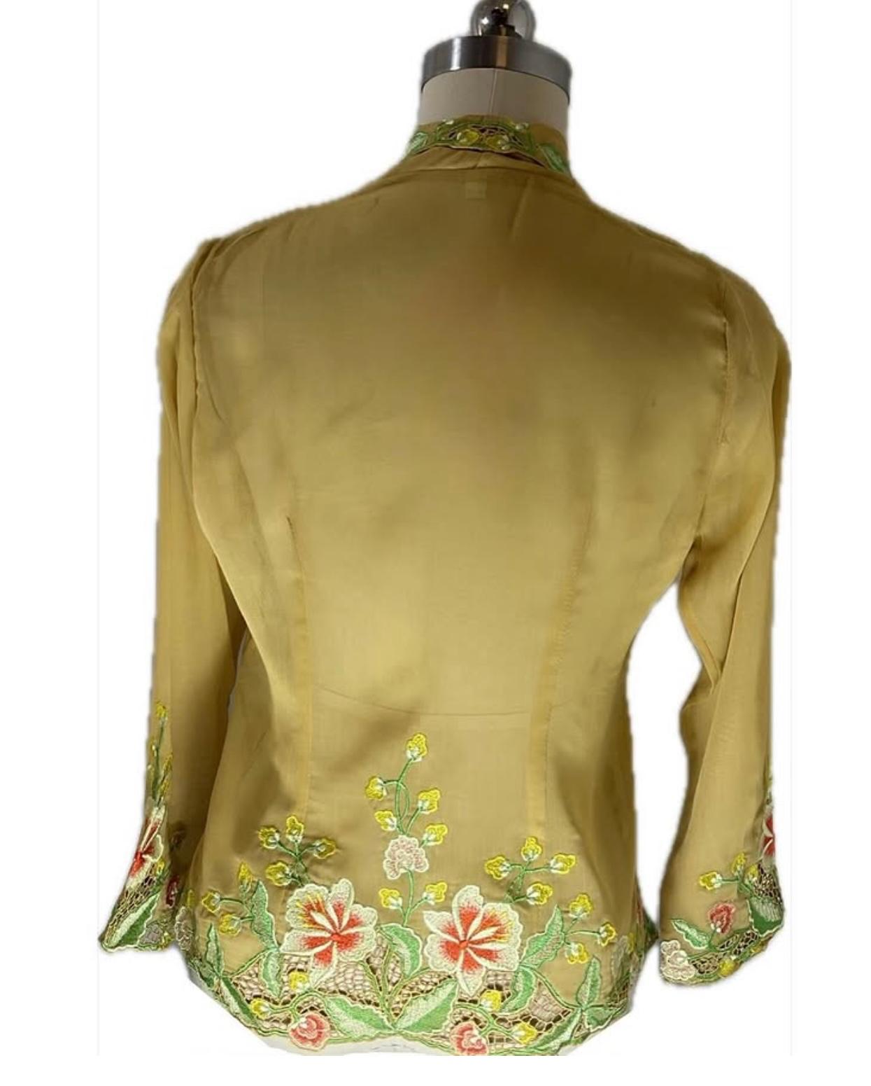 Standard Peranakan Top SPT-M-YELLOW-A66004