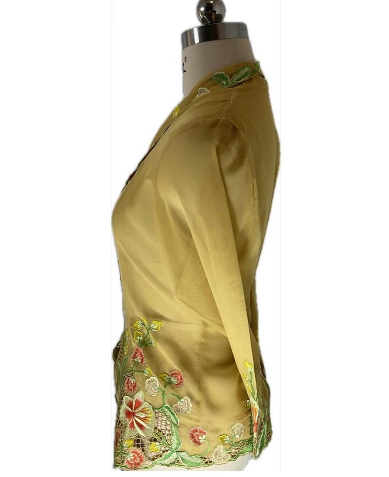 Standard Peranakan Top SPT-M-YELLOW-A66004