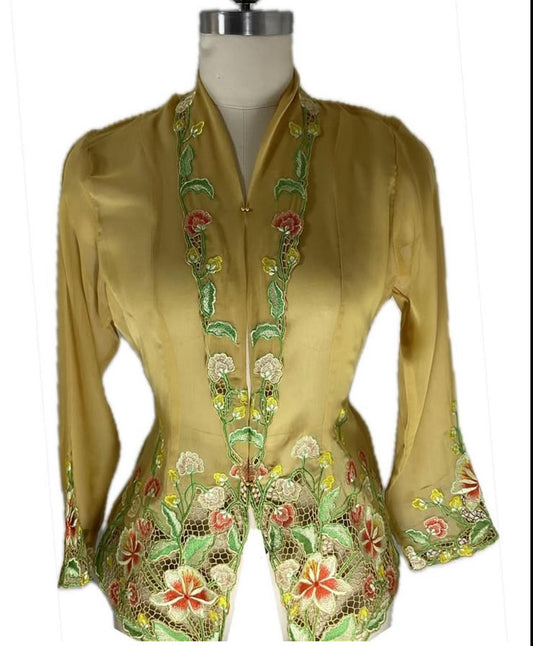 Standard Peranakan Top SPT-M-YELLOW-A66004