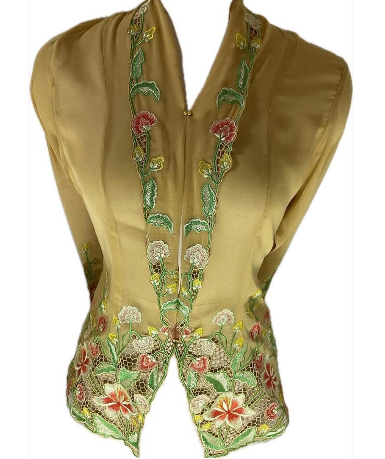 Standard Peranakan Top SPT-L-YELLOW-A666006