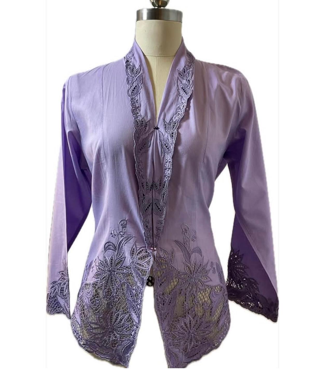 Standard Peranakan Top SPT-L-PURPLE-A666002