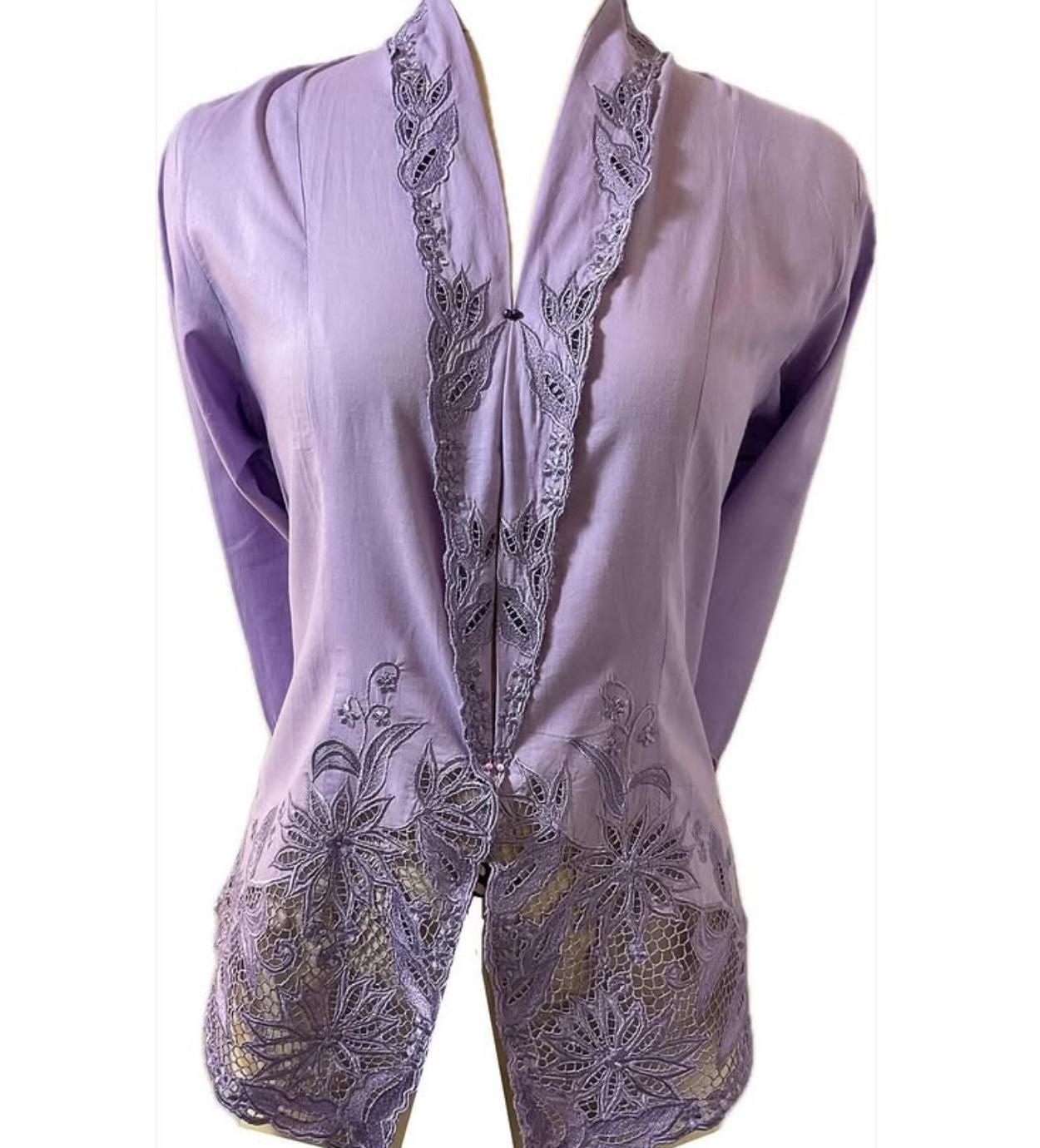 Standard Peranakan Top SPT-L-PURPLE-A666002