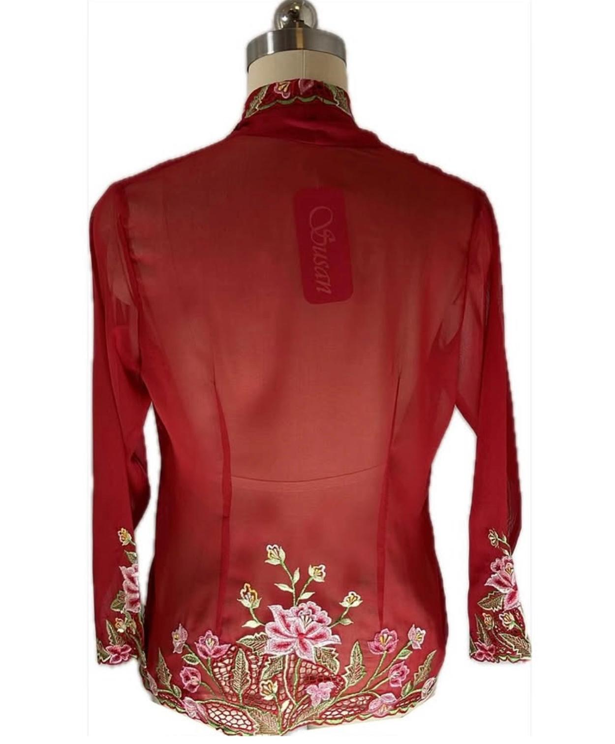 Standard Peranakan Top SPT-M-RED-A66009