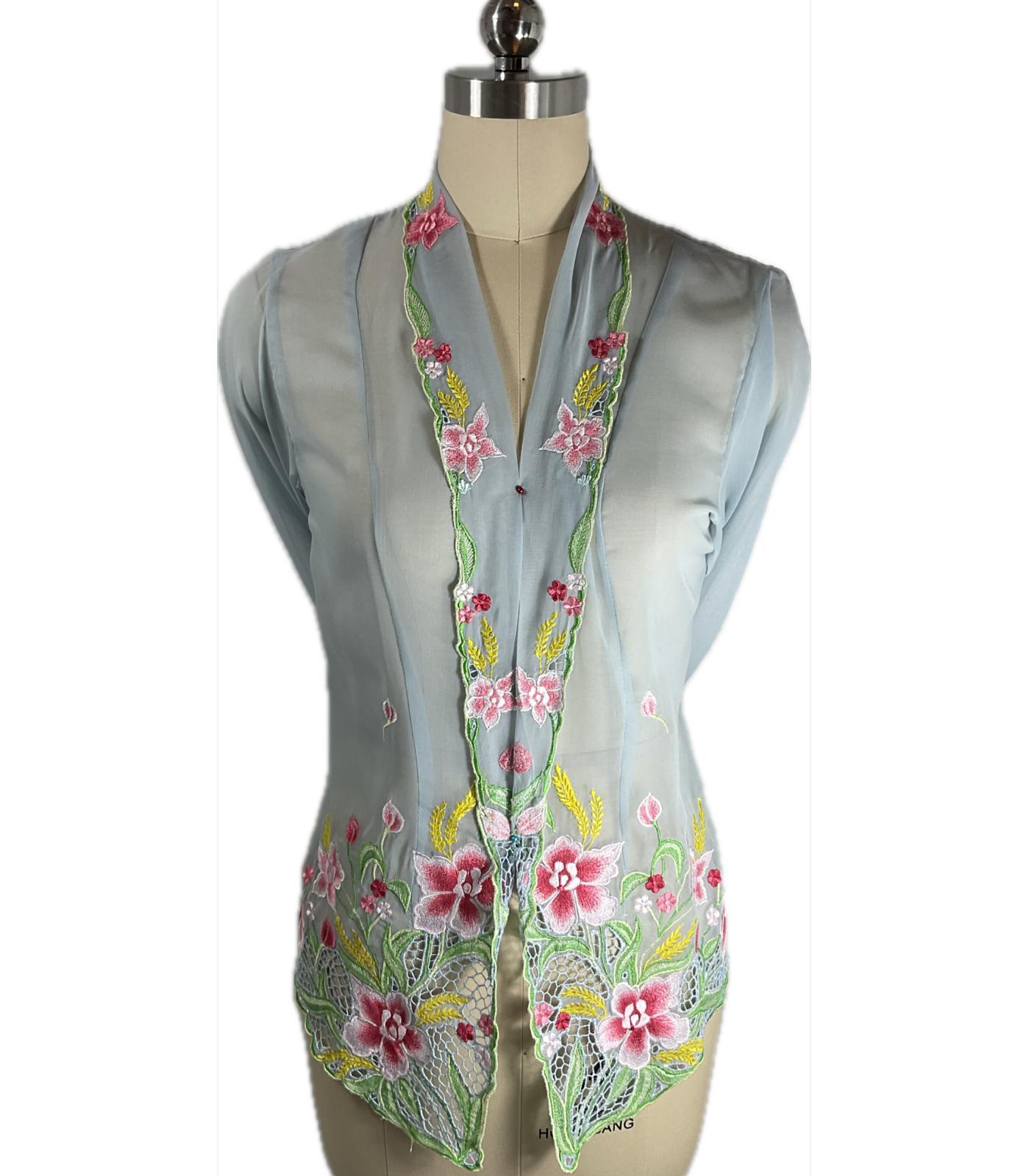 Standard Peranakan Top SPT-L-BLUE-A666003