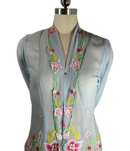 Standard Peranakan Top SPT-L-BLUE-A666003