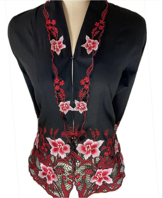 Standard Peranakan Top SPT-XL-BLACK-A666001