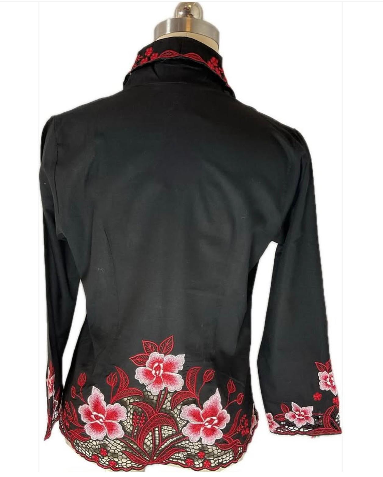 Standard Peranakan Top SPT-XL-BLACK-A666001