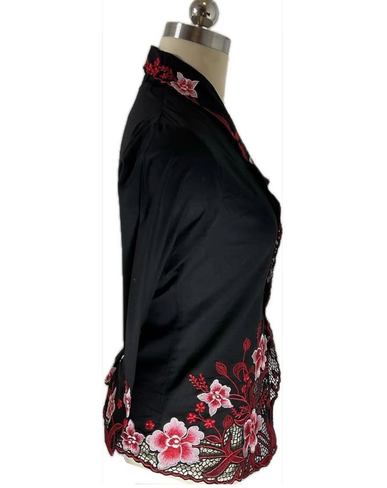 Standard Peranakan Top SPT-XL-BLACK-A666001