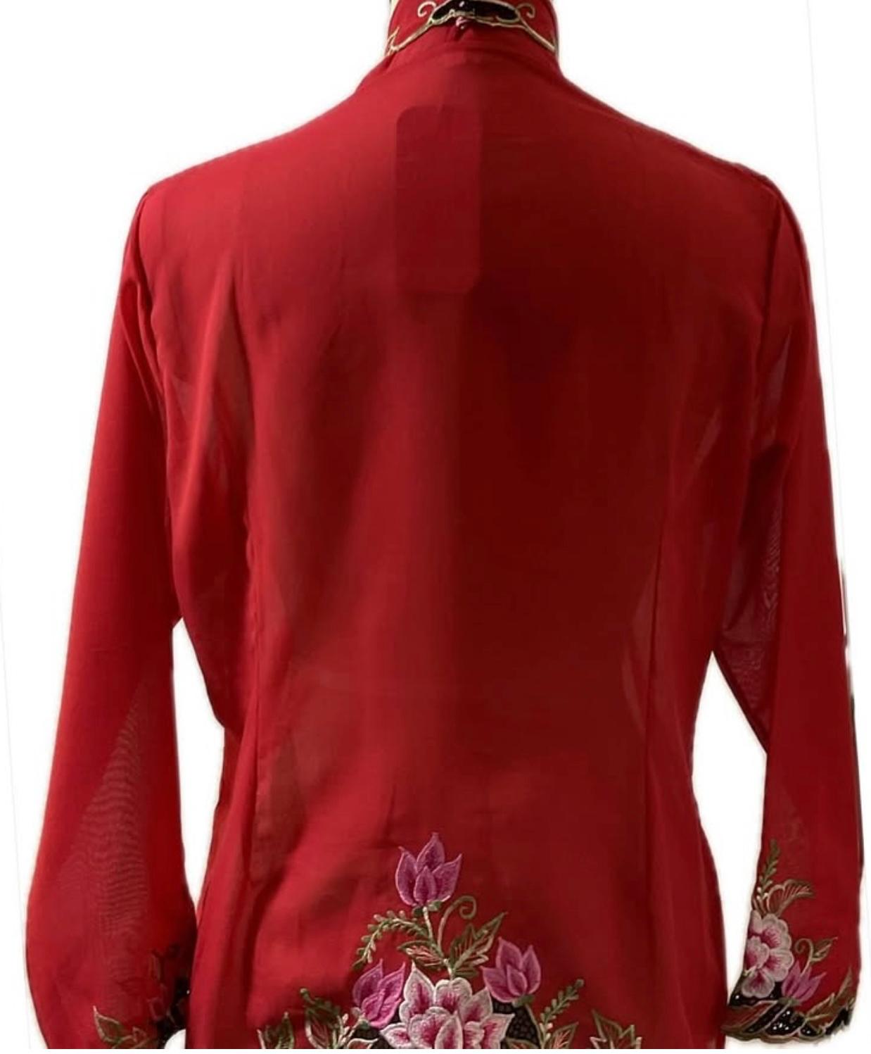 Standard Peranakan Top SPT-XL-RED-A6666002