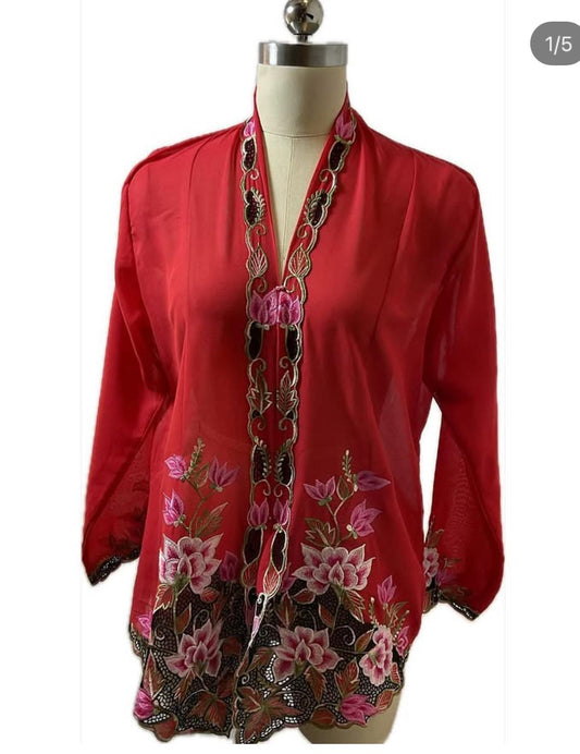 Standard Peranakan Top SPT-XL-RED-A6666002