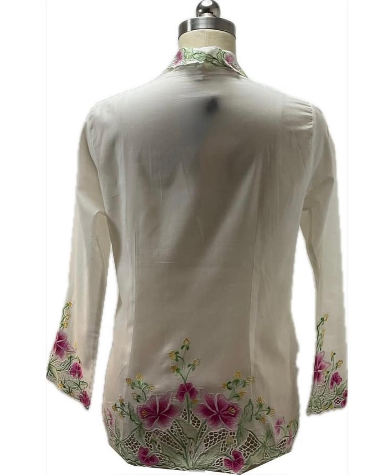 Standard Peranakan Top SPT-XL-WHITE-A6666003