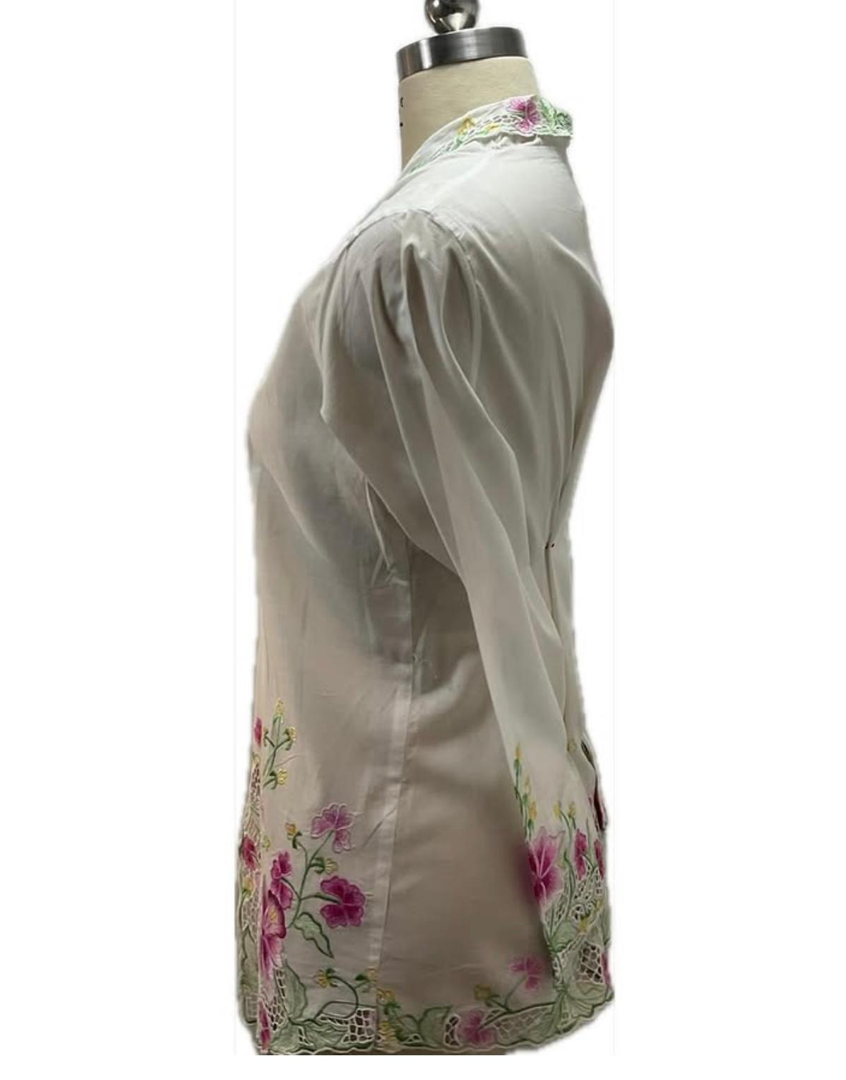 Standard Peranakan Top SPT-XL-WHITE-A6666003