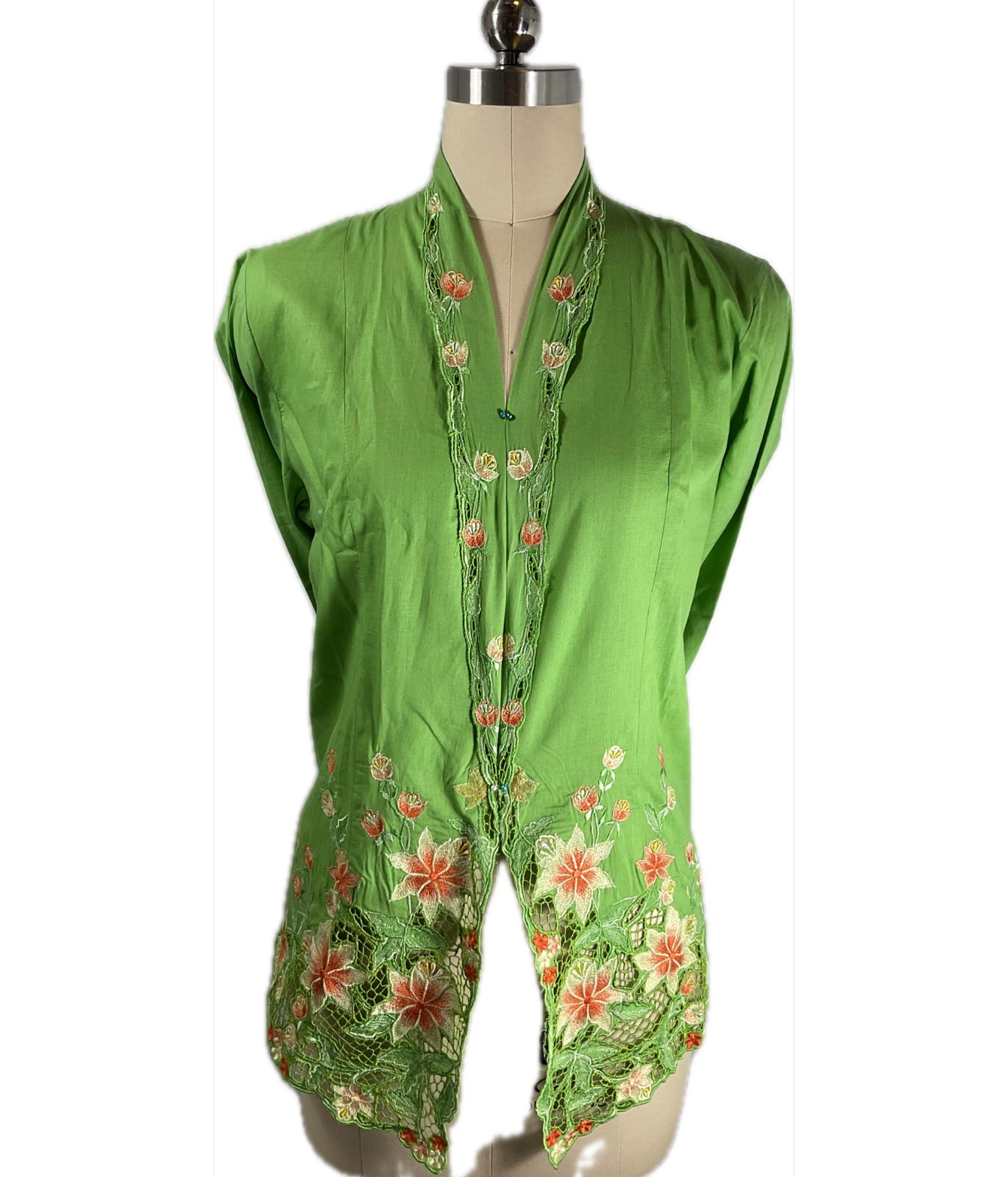 Standard Peranakan Top SPT-XL-GREEN-A6666005