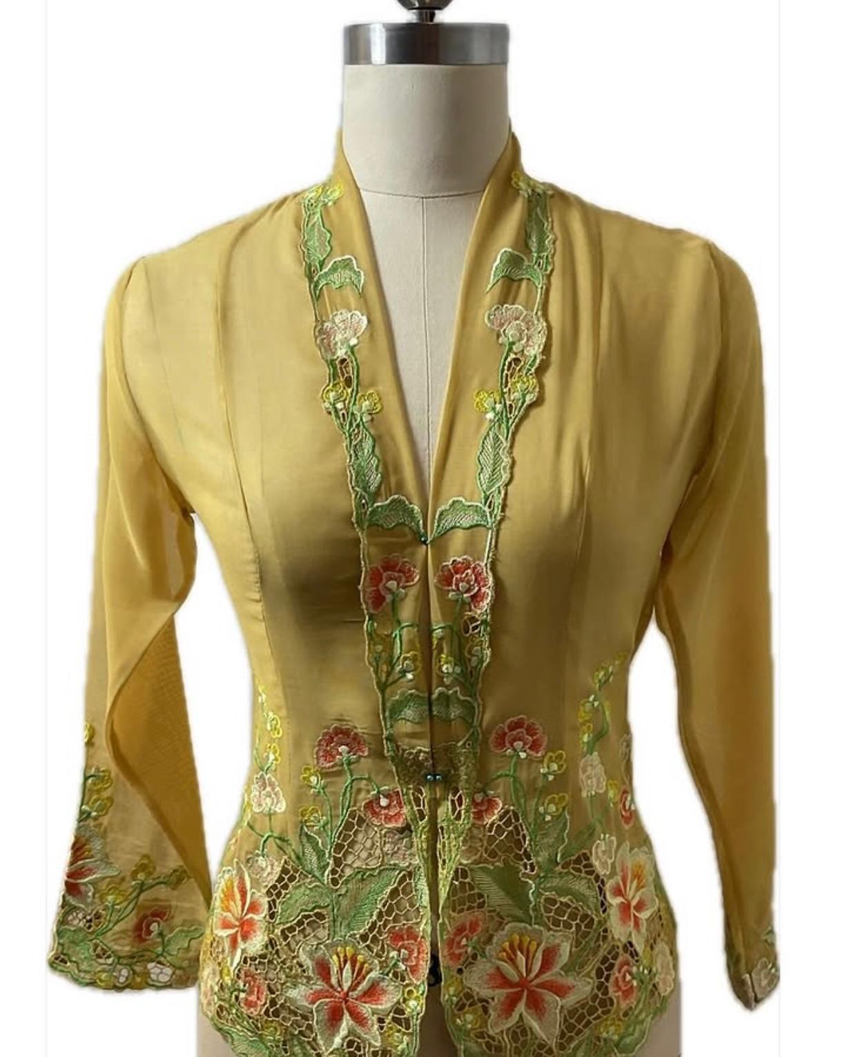 Standard Peranakan Top SPT-XL-YELLOW-A6666013