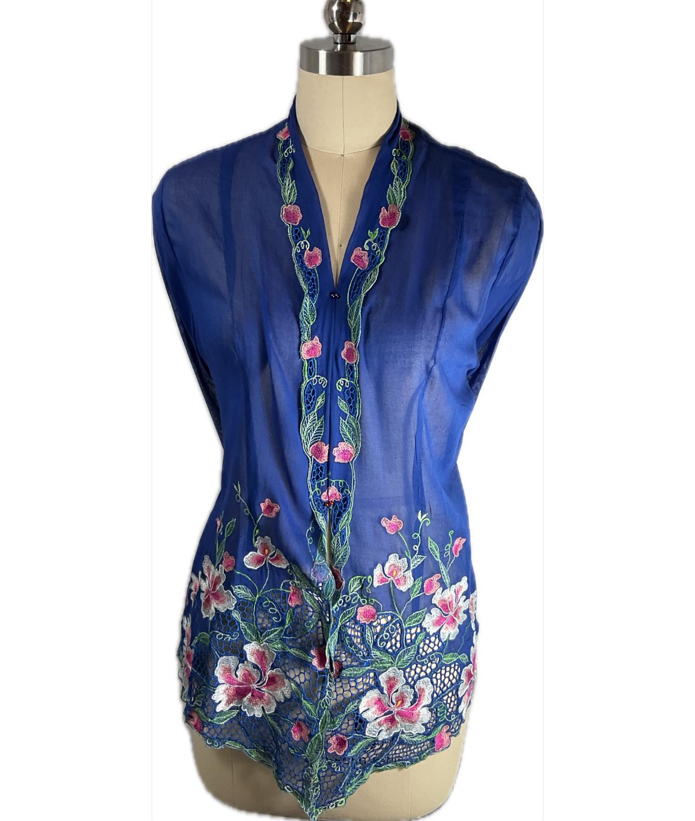 Standard Peranakan Top SPT-XL-BLUE-A6666014