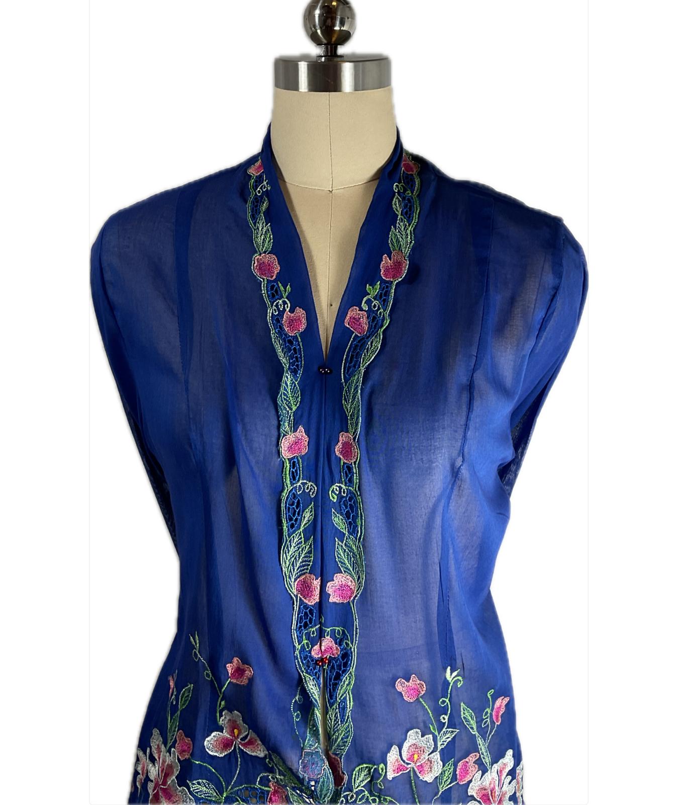 Standard Peranakan Top SPT-XL-BLUE-A6666014
