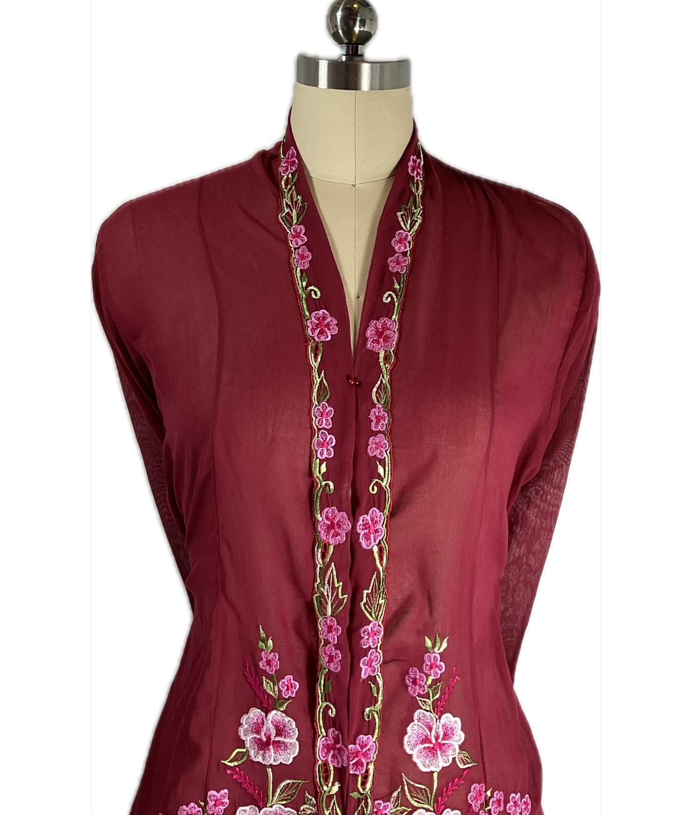 Standard Peranakan Top SPT-XXL-MAROON-A66666001