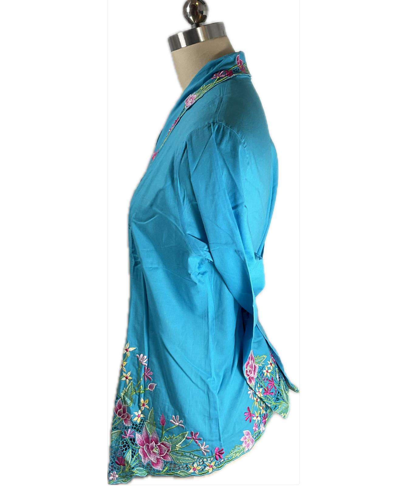Standard Peranakan Top SPT-XXL-BLUE-A66666007