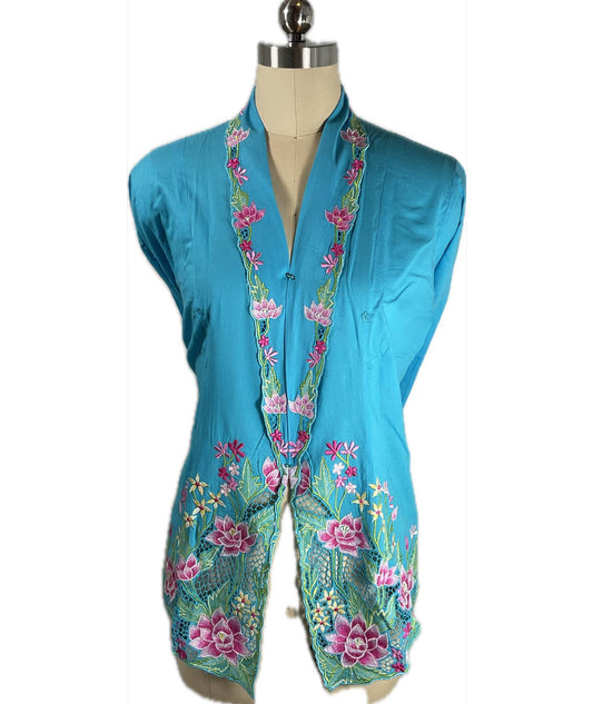 Standard Peranakan Top SPT-XXL-BLUE-A66666007