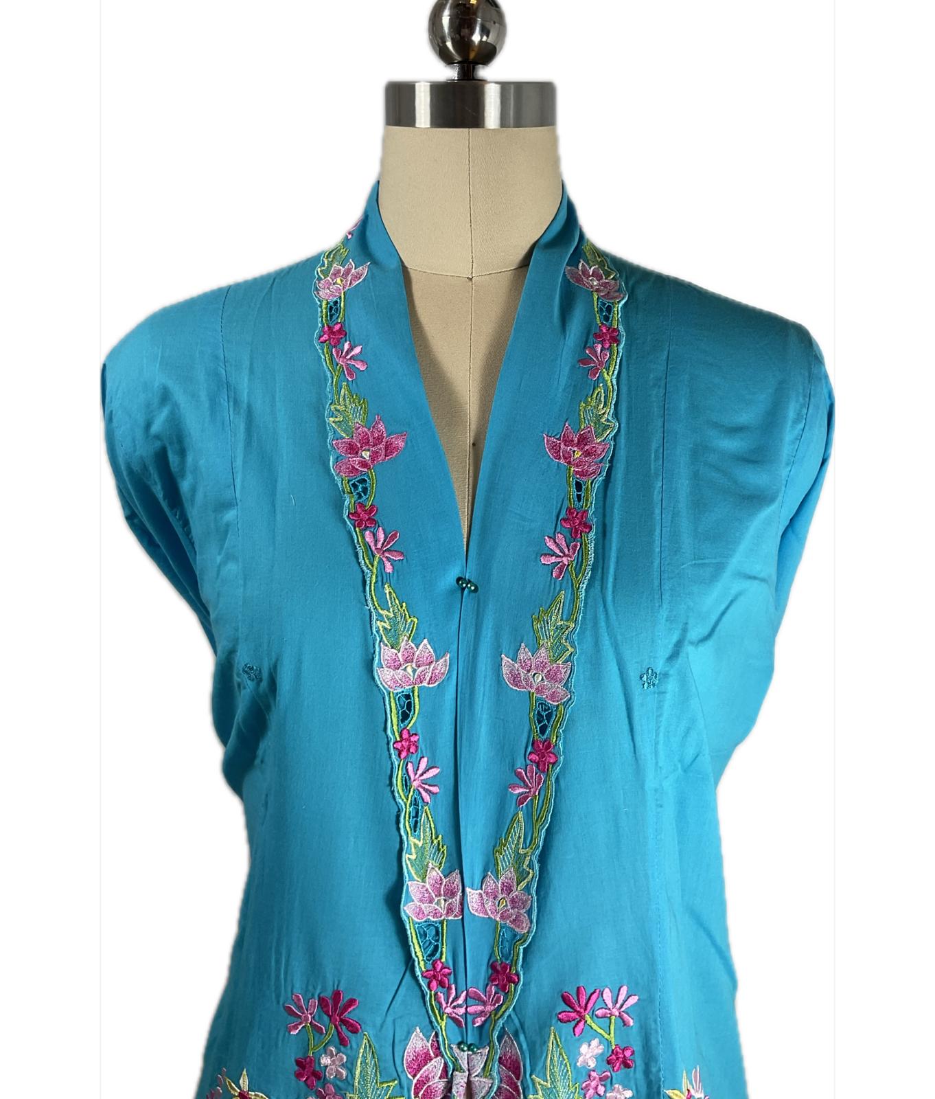 Standard Peranakan Top SPT-XXL-BLUE-A66666007