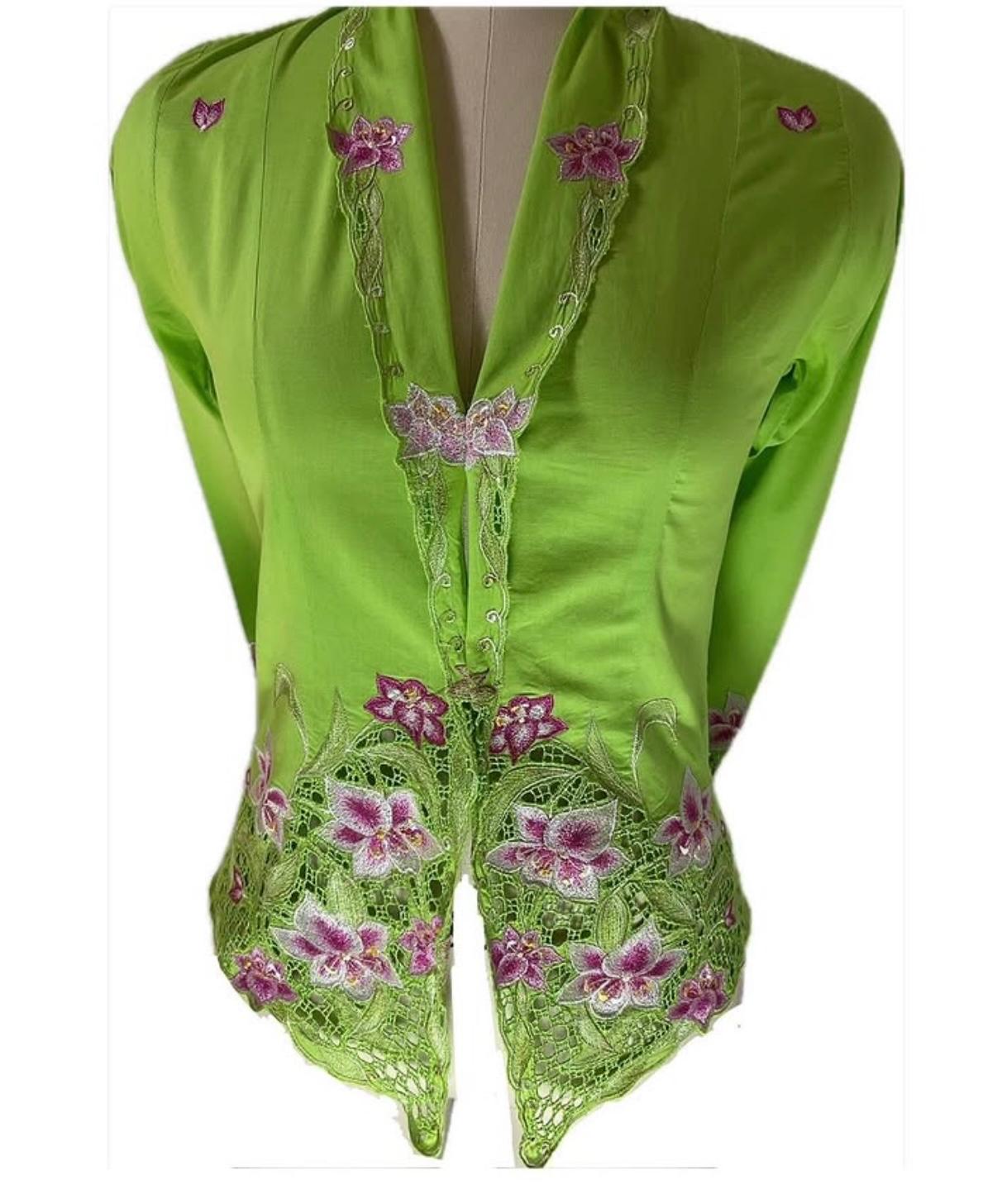 Standard Peranakan Top SPT-XXXL-GREEN-A666666002