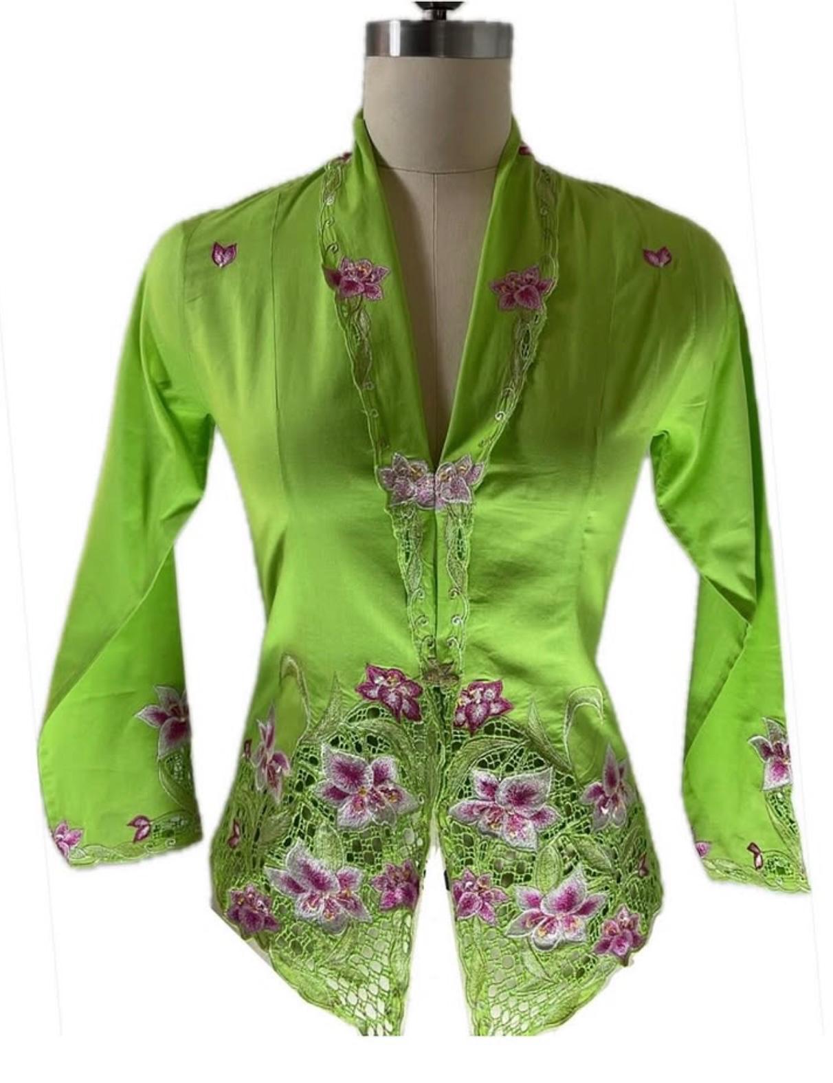 Standard Peranakan Top SPT-XXXL-GREEN-A666666002